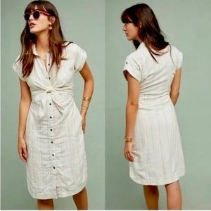 Anthropologie MAEVE striped, tie front dress